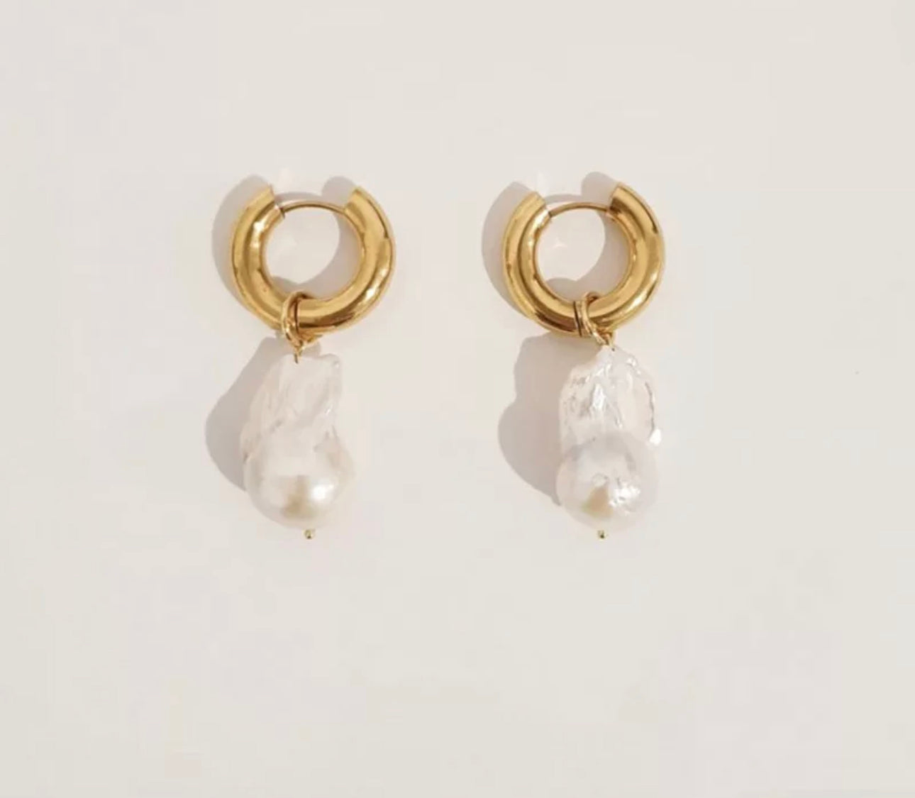 PEARL HOOP EARRINGS